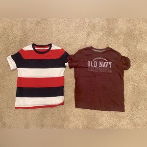 Kids 2 Pack Old Navy Size S (6-7) Red/White/Navy & Burgundy California Tees!